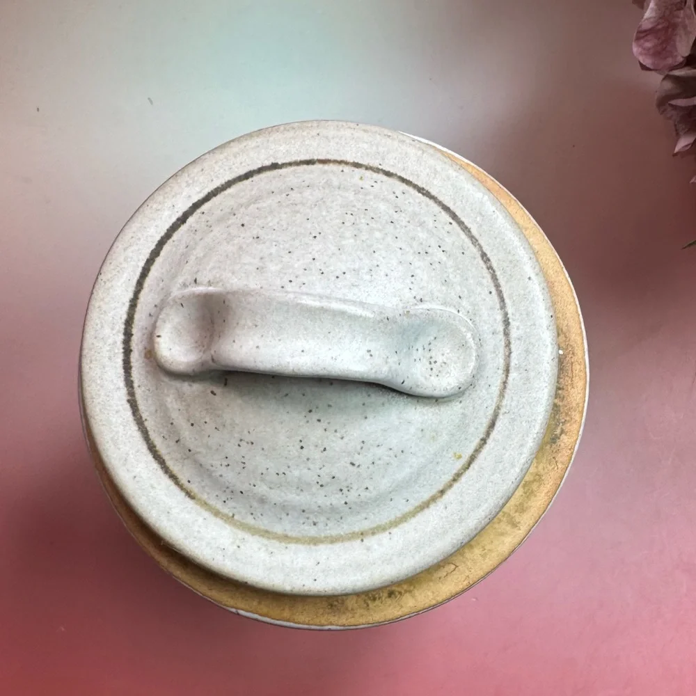 Vintage 1970’s earthware pottery sugar canister